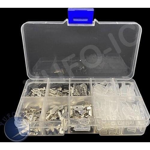 180PCS Female Male Spade Crimp Terminals kit box 2.8mm 4.8mm 6.3mm Sleeve Wire Connector Wrap for 0.5mm2-1.5mm2 22-16 AWG