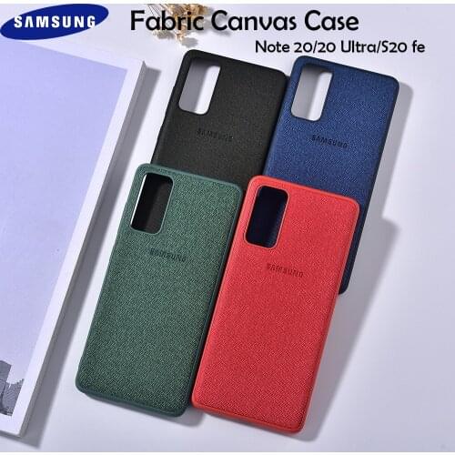 Original Samsung S20 FE Canvas Cloth Phone Case Fabric Back Cover For Galaxy Note 20/20 Ultra S20 fe Anti-Fingerprint Housing