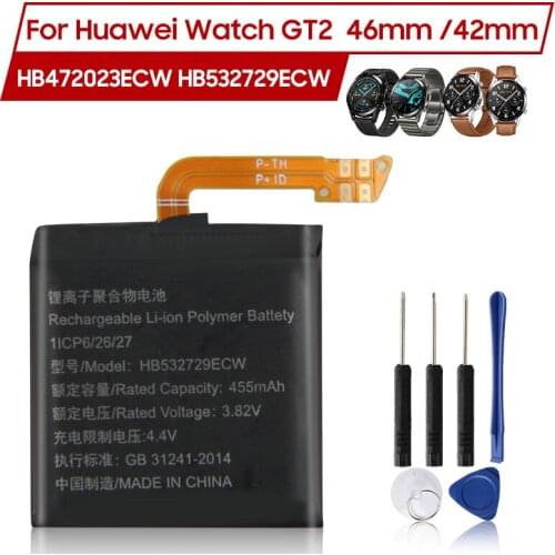 Original Replacement Battery HB532729ECW HB472023ECW for Huawei Watch GT2 GT 2 46mm 42mm watch Batteries