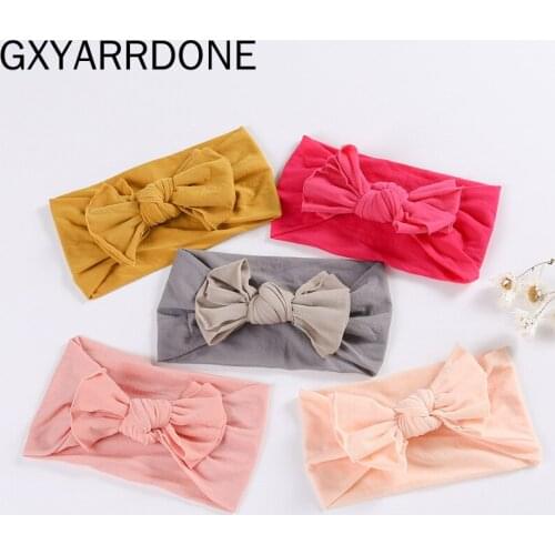 2021 Newborn Kids Handmade Knotbow Nylon Headbands Knotted Hair Bow Baby Headwraps Children Girls Tiwst Headdress Headwear