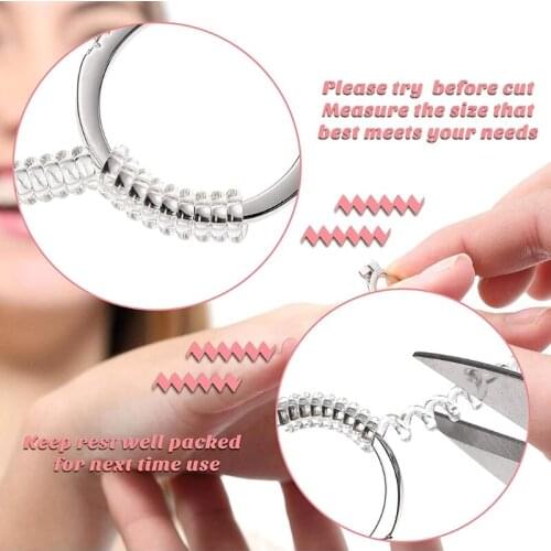 16 Pcs/Set Invisible Ring Size Adjuster Transparent Spiral Ring Tightener Reducer Jewelry Rings Size Guard Resizing Tool