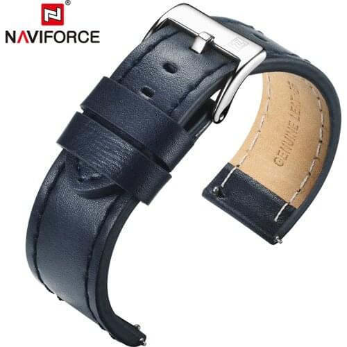 NAVIFORCE Genuine Leather Watchbands Replace Men 23mm High Quality Watch Wrist Strap Accessories Black Light Brown Belt Bracelet