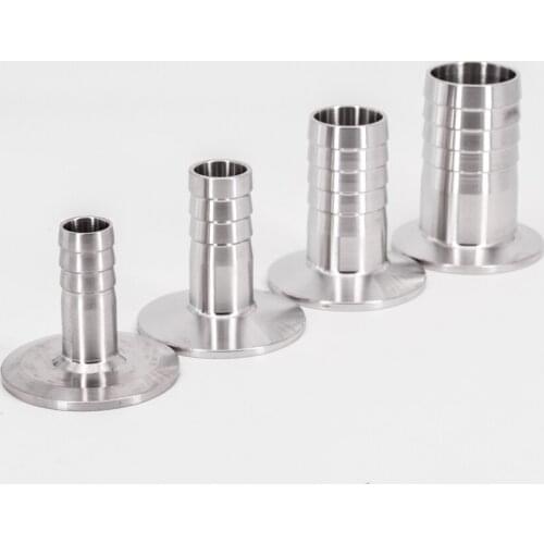 6 8 10 12 14 16 19 25 32 38 45 51mm Hose Barb x 0.5" 1" 1.5" 2" Tri Clamp SUS 304 316L Stainless Steel Sanitary Fitting Homebrew