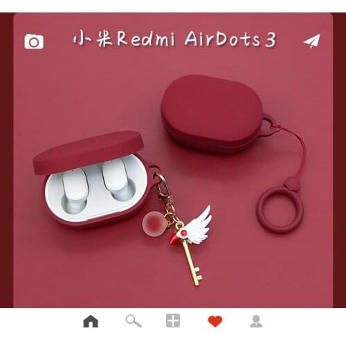Cute Keyring Silicone Cases For Xiaomi Redmi Airdots 3 TWS True Wireless Bluetooth Earphone Cover For Redmi Airdots3 Fundas