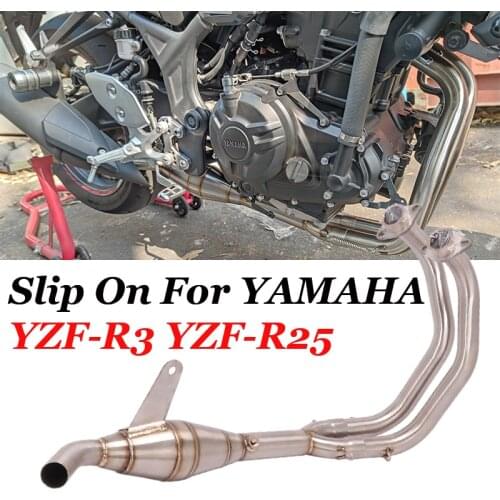 Slip On For YAMAHA YZF-R3 YZF-R25 MT25 MT03 R25 R3 Motorcycle Exhaust System Modified Muffler Escape Moto Front Middle Link Pipe