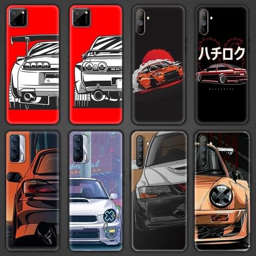 Japan JDM Sports Car Comic Soft Phone Cover Case for Realme C3 C11 C15 5 6 7 7i 8 Pro X7 X50 XT Pro GT Neo V15 5G Luxury Shell