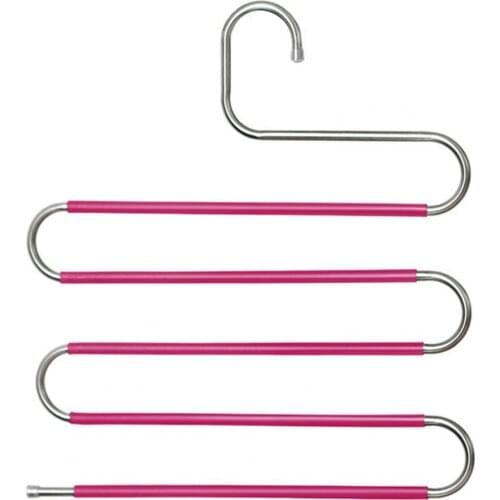 Trouser Rack S-Type Non-Slip Stainless Steel Pants Jeans Scarf Clothing Hanger for Wardrobe