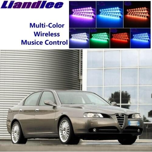 LiandLee Car Glow Interior Floor Decorative Atmosphere Seats Accent Ambient Neon light For Alfa Romeo 166 AR 1998~2008