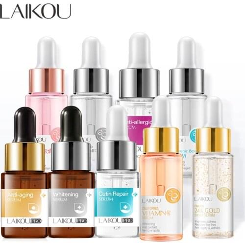LAIKOU Serum Japan Sakura Essence Anti-Aging Hyaluronic Acid Pure 24K Gold Whitening Vitamin C Face Serum Face Skin Care Korea