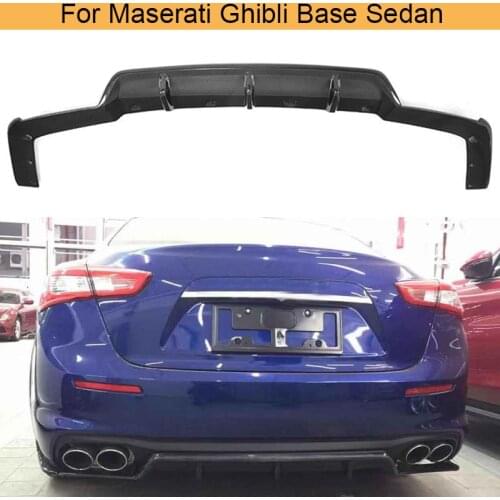 Rear Bumper Diffuser For Maserati Ghibli Base Sedan 4-Door 2018 2019 Carbon Rear Bumper Lip Spoiler Splitter Protector