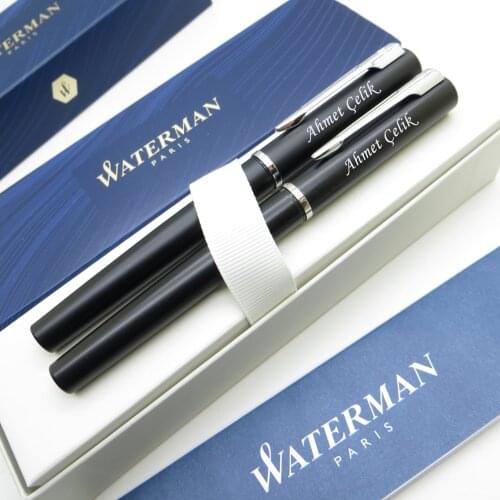Waterman Allure Black Fountain Pen + Roller Pen Set | İsme Special Pen | Gift Pen