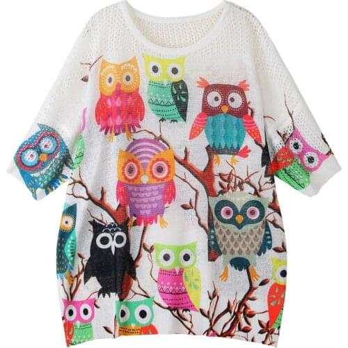 Nice Short Sleeve Print Multi-color Kawaii Cartoon Japanese Cute Summer Clothes Knitted Sweater Harajuku Women Clothing Tops