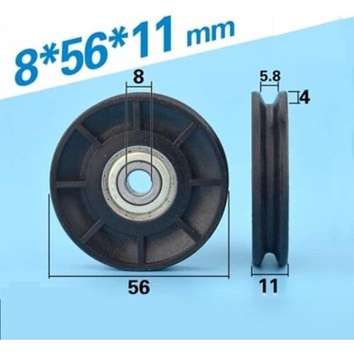 1pcs 8*56*11mm V groove U concave wheel /638zz bearing pulley / roller, elevator door wheel / wire rope guide wheel