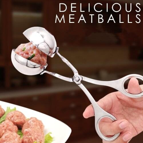 1PC Kitchen Cooking Gadgets High quality Meatball Maker Stainless Steel Stuffed Meatball Clip Meat Rice Ball Ice Cream DIY Tool
