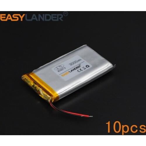 10pcs/Lot 3.7V 3000mAh Rechargeable li Polymer Li-ion Battery For mouse recorder speaker RC toys headephone Remote 804270 084270