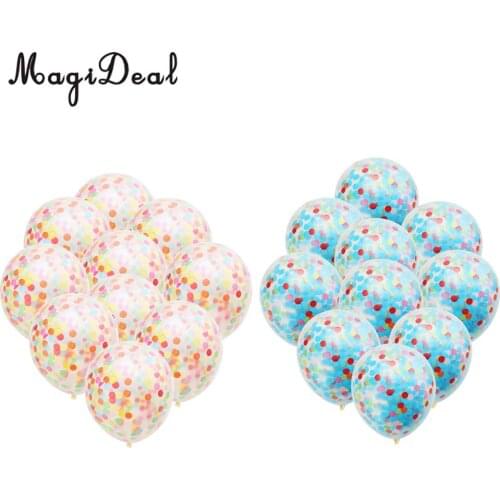 10 Pieces 18'' Rainbow Confetti Balloons Wedding Birthday Party Decoration Photo Prop