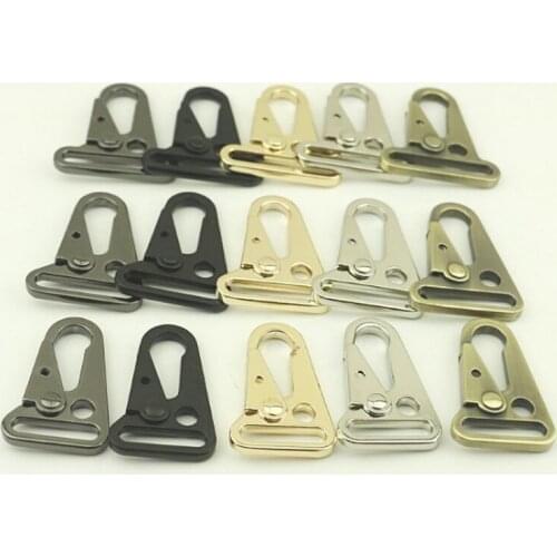 100 PCS 3.8 CM Inner Diameter Electrophoretic Black Hook Buckle Metal Leather Bags Hardware Bag Hanging Clip Buckles