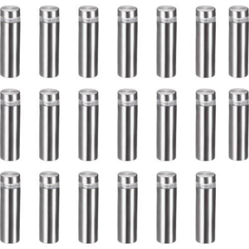 12mm/0.47" Dia 50mm/2" Length Sign Holders Screws Wall Mount Hardware Advertising Glass Standoff Nail-Pack of 20