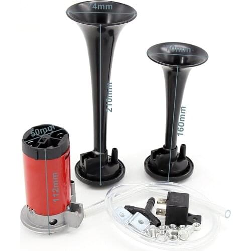 12V Dual Trumpet Air Horn 130dB Electric Air Horn Compressor Kit for Car Van Train Truck Car Accessories