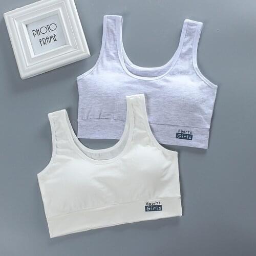 2021 new developmental bra vest style girl underwear junior high school students pure cotton sports tube top teen bra