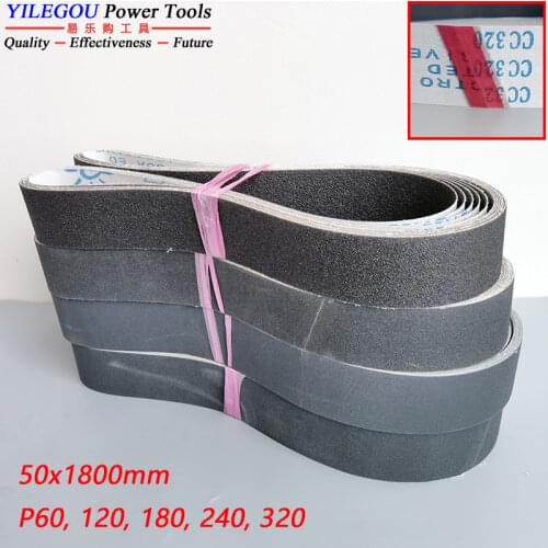5 Pieces 50 * 1800mm Sanding Belt For Metal 1800*50mm Carborundum Sanding Band Wet and Dry Dual-use With Grit 60 120 180 240