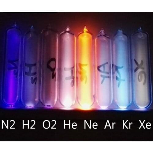 8 Rare Luminous Gas In Sealed Glass 99.999% Pure Krypton Helium Neon Argon Xenon Oxygen Nitrogen Hydrogen Element Collection