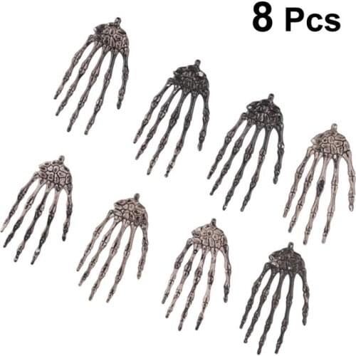 8Pcs Plastic Halloween Skeleton Hands Props Prank Toys Haunted House Decoration Kids Toy for Party Bar Dancing