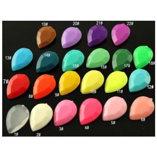 50pcs/lot Multi 5sizes various colors Marquise teardrop candy Acrylic Fancy Stone Pointed back Droplet Beads No holes