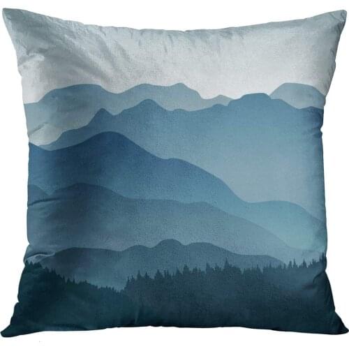 Emvency ghostbust Decorative Throw Pillow Case Cushion Cover Appalachian Blue Mountains in The Fog Layers Smoky Abstract