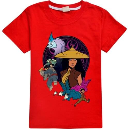 Kids Girls Clothes Raya and The Last Dragon T-shirt Cartoon Tops Cotton Tees Summer Clothing Short Sleeve TShirt Children