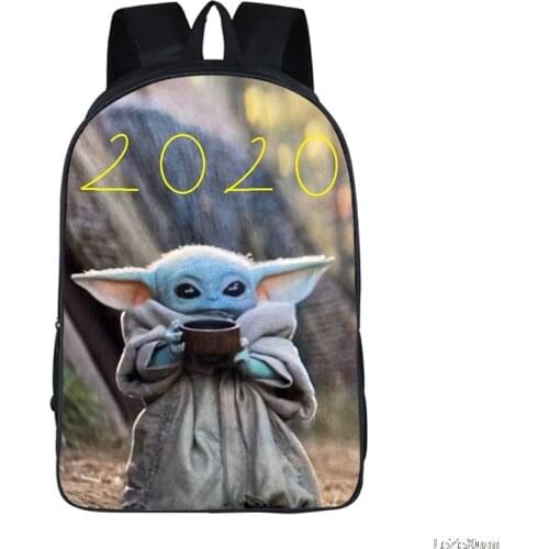 Baby Yoda Childrens Backpack For Boys Girls Star Wars 16inch School Bags Primary Kids Mochila Escolar
