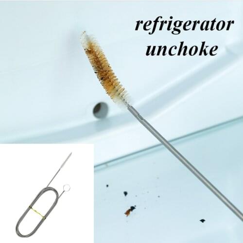 Refrigerator Drain Hole Coil Brush Stainless Steel Kitchen Drain Tube Pipe Cleaning Brush Household Hose Dredge Tools