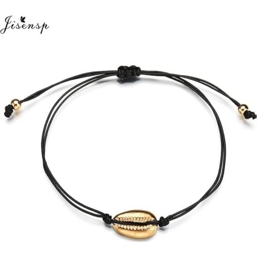 Jisensp Lucky Wishing Seashell Bracelets Bohemian Beach Shell Charm Bracelet Fashion Jewelry for Women Girls Party Gift