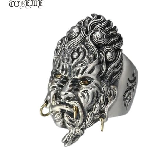 100% 925 Silver Acalanatha Buddha Ring 925 Sterling Man Ring Vintage Silver Buddhist Good luck Ring Good Luck for Rooster People