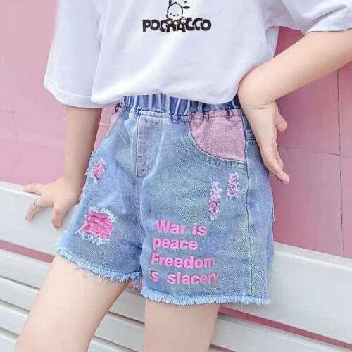 Summer New Girls' Denim Shorts, Girls And Childrens Hot Pants, Iittle Girls, Childrens Pants, Casual Childrens Shorts