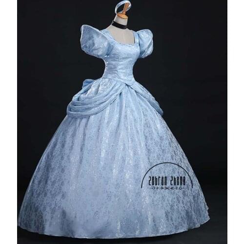 Fashion Womens Ladies Luxury Cinderella Princess Cosplay Costume For Adult Cinderella Dress Halloween Costumes Dress