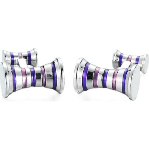 DY new high quality fashion men French shirt Cufflinks The high-end brand mens business shirt round color stripe Cufflinks