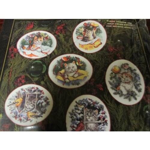14/16/18/28 Lovely Counted Cross Stitch Kit Kitty Keepsake Ornaments Christmas Kitten Cat Ornament dim08730