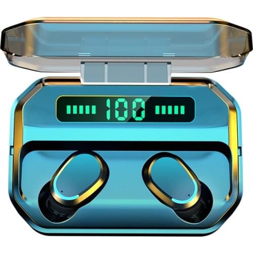 The new TWS5.0 wireless bluetooth sports headset is suitable for Android and iOS waterproof HiFi stereo 2200mAh sports headset