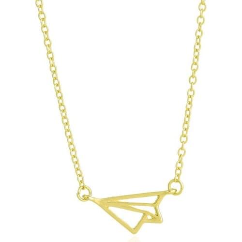 2017 New Fashion Hot sale Jewelry Paper Airplane Necklace Origami Airplane Pendant Necklace For Outdoor lovers wanderlust