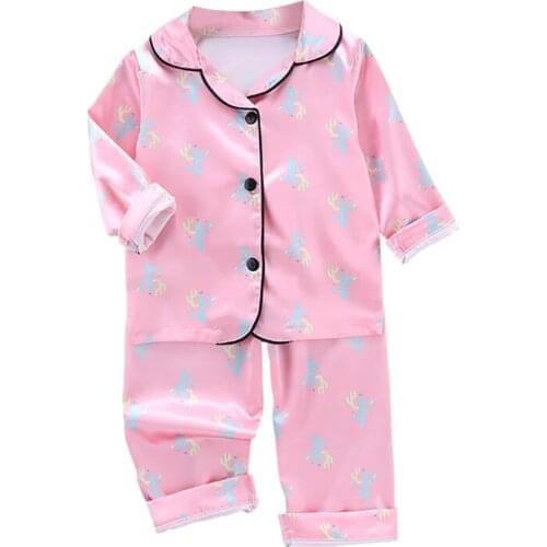 Autumn Baby Kid Pajamas Set Boys Girls Long Short Sleeve Child Blouse Top Pant Sleepwear Children Nightgowns Kids Pyjamas23
