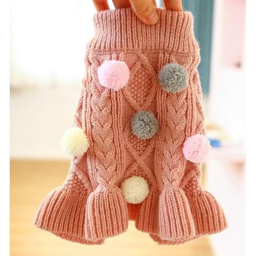 Dog Sweater Dress Winter Cat Puppy Skirt Princess Clothes Small Dog Costumes Apparel Yorkies Pomeranian maltese Poodle Clothing