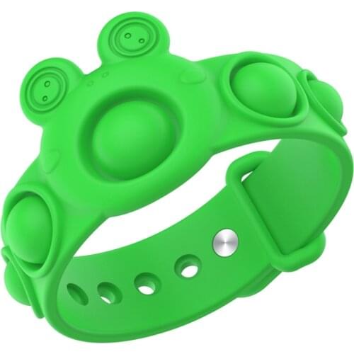 Portable Soft Silicone Wristband Press Decompression Toys Fidget Simple Cute Frog Bracelet Toy Stress Relief Accessaries Toys