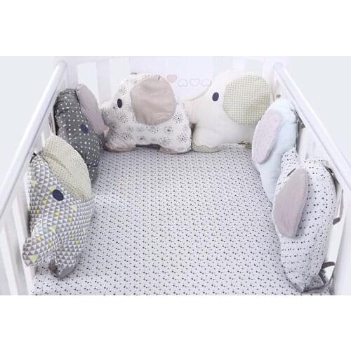 Dropshipping Baby Bumper Bedding Pillow Cotton Elephant Cushion Crib Kids Car Seat Pad Pillow Baby Room Decor Cribs