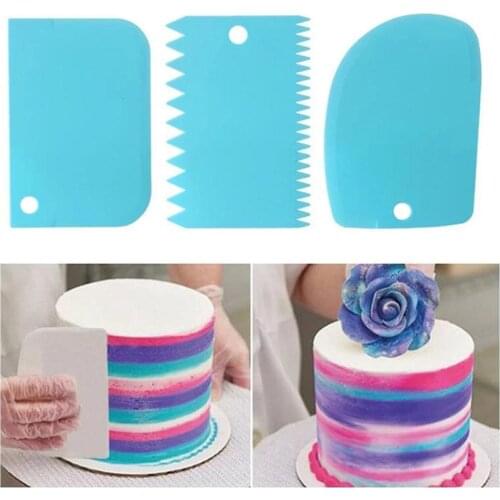 3PCS/Lot Cream Scraper Irregular Teeth Edge DIY Scraper Cake Decorating Fondant Pastry Cutters for Kitchen Baking Spatulas Tools