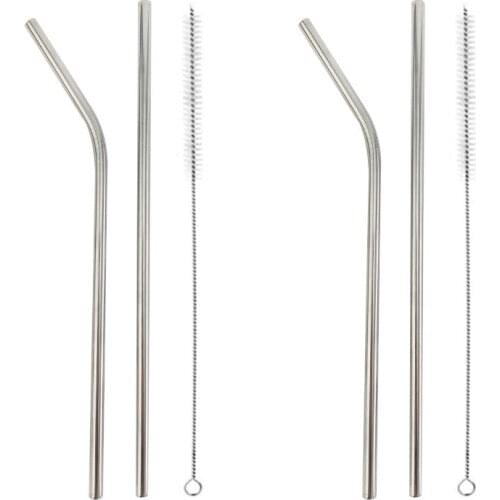 Drinking Straw Reusable Straws with Cleaner Brush Set High Quality Eco Friendly Stainless Steel Metal Straw