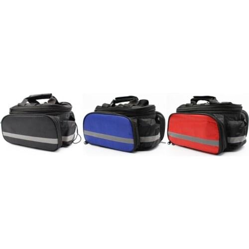 Bike Rear Carrier Frame Bag Bicycle Panniers with Carrying Handle Reflective Trim and Large Pockets Practical Storage