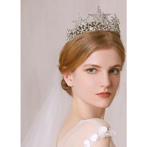 Wedding Crown Woman Baroque Rhinestones Bridal Crystal Tiaras Headpiece Party Crowns Bride Hair Jewelry Wedding Hair Accessories