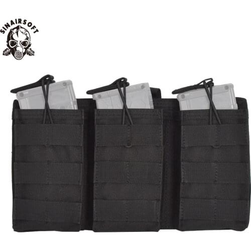 Tactical Triple Open Top 5.56 223 Military Fast Tactical Magazine Pouch MOLLE Mag Tri Holster Ammo Bag Nylon LY2040
