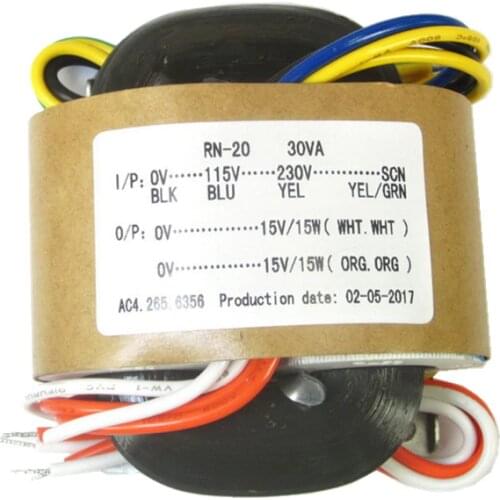 30W R core transformer dual 6V 9V 12V 15V 18V 24V 30V for preamplifier dac